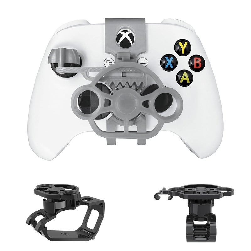 TXW Mini Steering Wheel for X-box One/X-box Series X|S Game Controller,Racing Games Controller Steering Wheel Attachment Accessory for X-box Game Controller (Silver) - Image 1